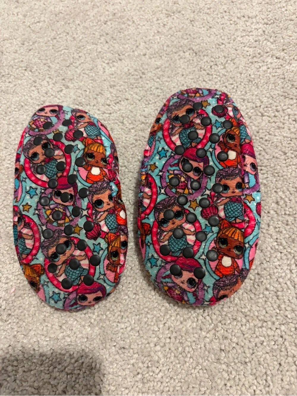 Kids Pink LOL Character Cozy One-Piece Slippers